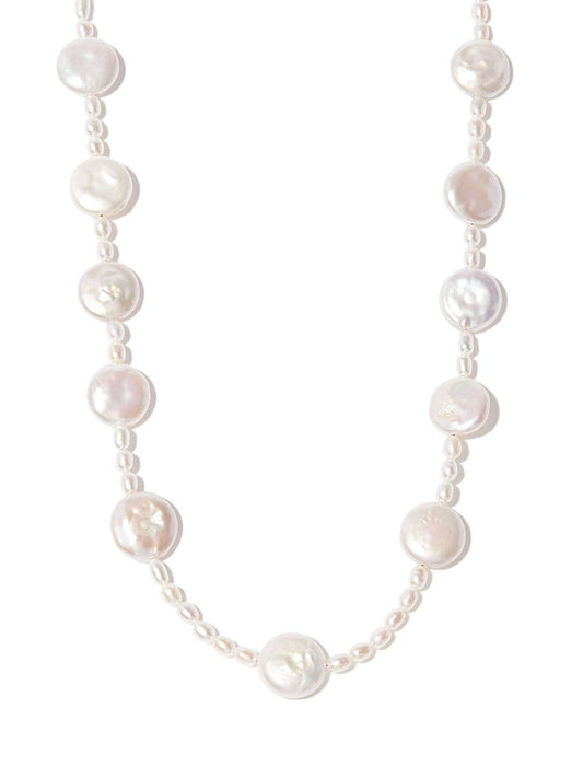 pearl flat bead necklace