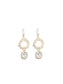 aretes colgantes con perlas y cristales