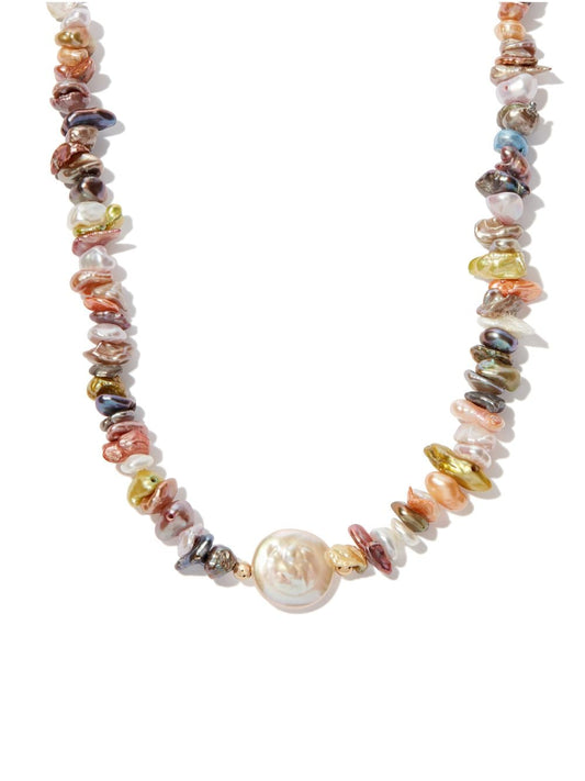 rainbow pearl beaded necklace
