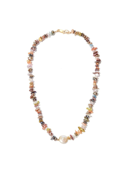 rainbow pearl beaded necklace