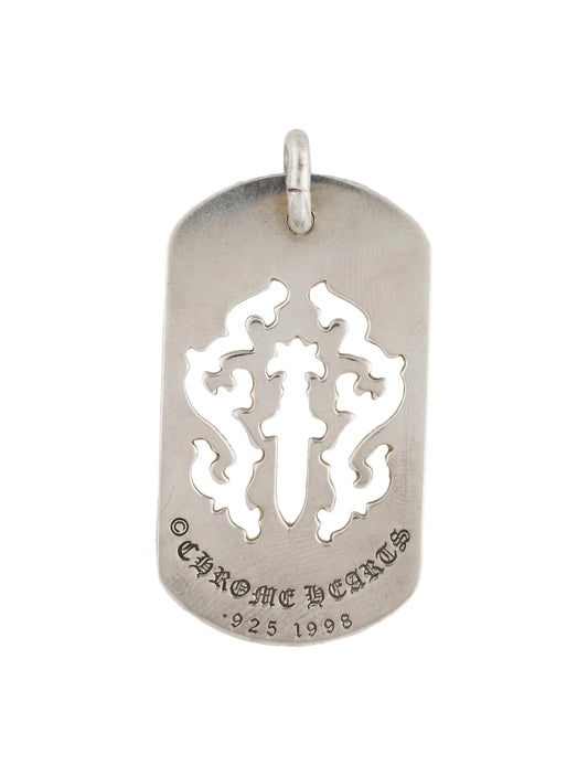 Colgante de placa de identificación de daga recortada 
