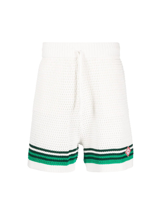 Tennis crochet-knit shorts
