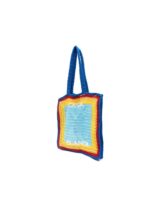 embroidered-logo shoulder bag