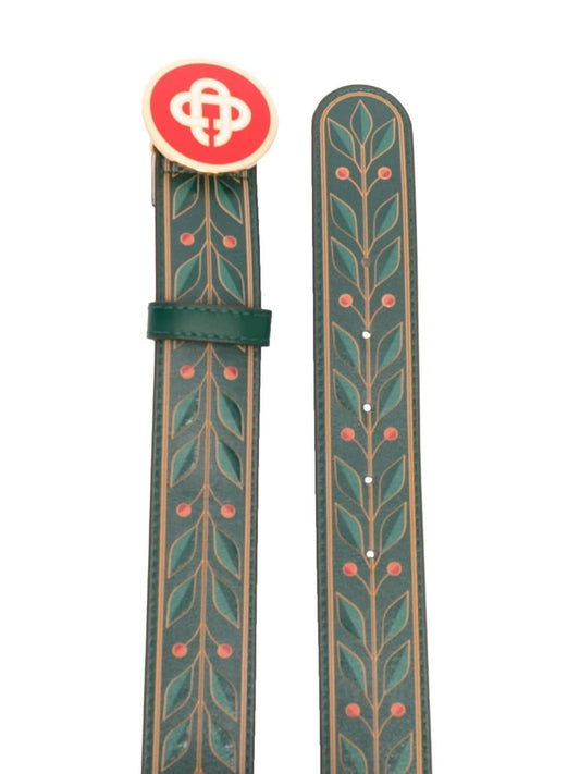 logo-buckle leather belt