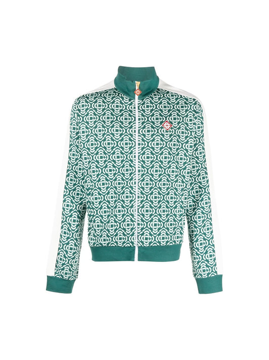 chamarra deportiva con monograma en jacquard