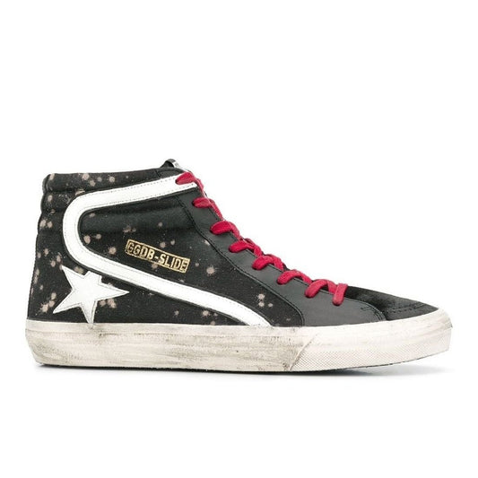 bleached effect high-top sneakers