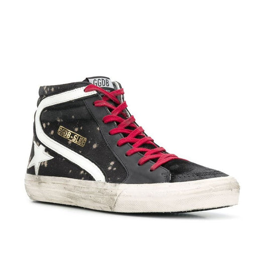 bleached effect high-top sneakers