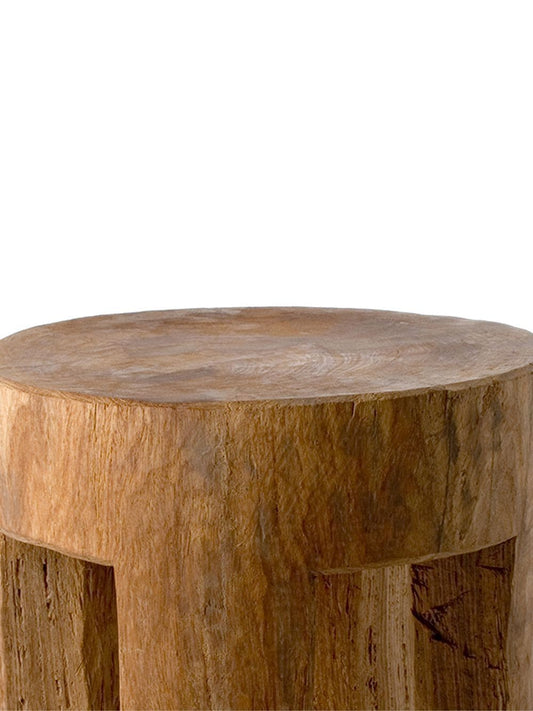 Round four-legs wood stool